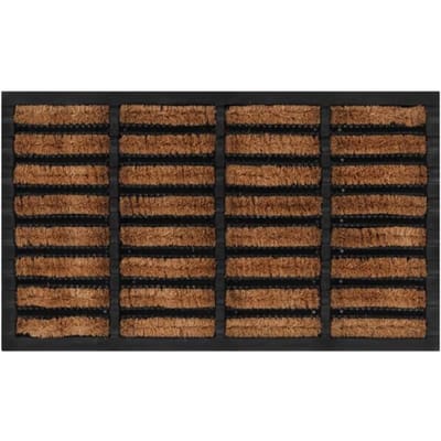 Paillasson - Maison Exclusive - Caoutchouc & fibre de coco - 45 x 75 cm - Antidérapant noir