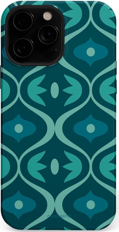 Casetastic hoesje geschikt voor Apple iPhone 13 Pro Max - MagSafe - Dubbellaagse bescherming - Decoratief Blauwgroen - Fashion Case - Petrol