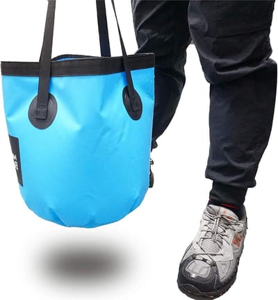 Opvouwbare Wateremmer - Draagbare Container - Outdoor Activiteiten - Lichtgewicht & Lekvrij - 20L Capaciteit - Zwart Blauw