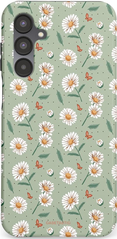Casetastic Hoesje Geschikt voor Samsung A16 - Stijlvolle Beschermende Duo-layer Case - Vleugels en madeliefjes