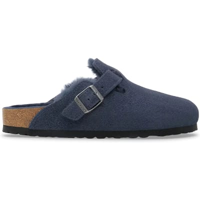 Sandalen Birkenstock Boston BS Suede Leather/ Fur New Navy (Étroit)