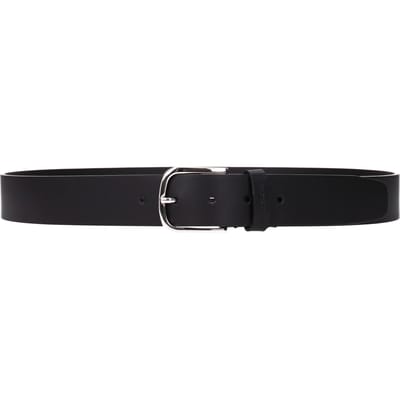 Testoni Zwarte Leren Reguliere Riem