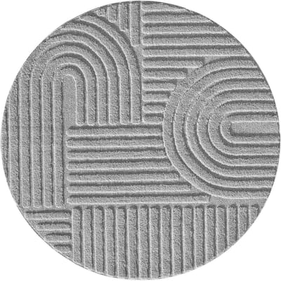 Rond vloerkleed Art (rond, zilver) - ⌀ 120 cm