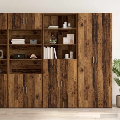vidaXL - Highboard - Oud - hout - 70 - x - 42,5 - x - 185 - cm - Bewerkt - hout