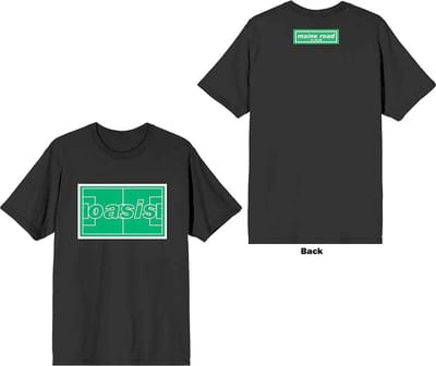 Oasis - Maine Road Football Pitch Heren T-shirt - S - Zwart
