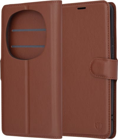 Hoesje geschikt voor HONOR Magic6 Pro - Techsuit Leather Folio Book Wallet Case - Bruin