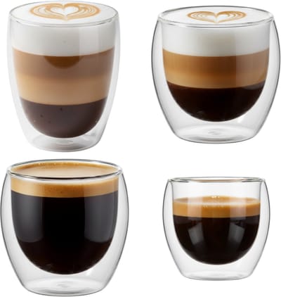 Betrahan Handgeblazen Dubbelwandige Glazen - 18-delige Set - Theeglazen - Koffieglazen