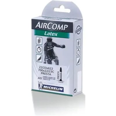 Michelin Binnenband 28” – Aircomp Latex A1 – Frans (Presta) Ventiel – Ventiellengte: 60mm – ETRTO-maat: 22/23-622