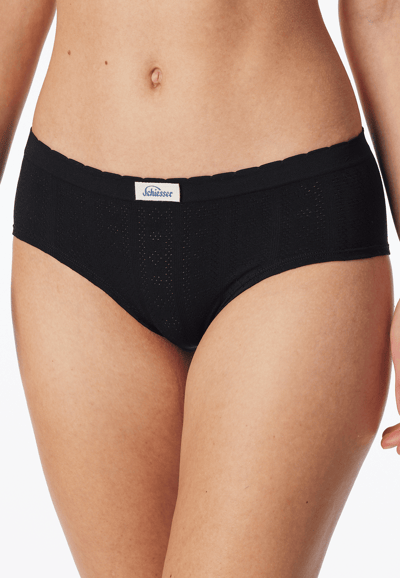 Naadloze ajour-panty, zwart - Revival Alma 38