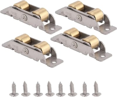 Set van 4 Vervangende Rollers voor Glijdende Deuren - Ideaal voor Thuis en Kantoor, Geschikt voor Ronde Deuren, Duurzaam en Gemakkelijk te Installeren