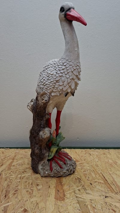 Ooievaar beeld - 45cm hoog - Polystone - Cadeau - Decoratie - Woonaccessoires - Beeld