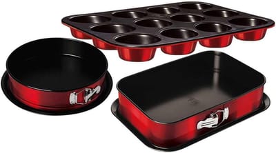 Bakvorm Set - Bakvormen Set - Taarten Bakken - Vaatwasmachinebestendig - 703 Gram - Rood