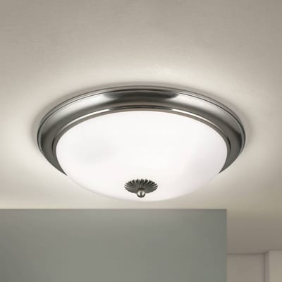 ORION Empire plafondlamp, Ø 48 cm, mat nikkel, mat opaal glas