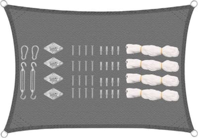 Thuys – Schaduwdoek – Rechthoek – Zonnedoek – Zonnescherm Pergola – UV Bescherming – Donkergrijs – 4X6 M