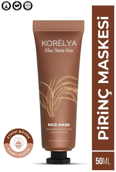 Korelya Rice Mask - AHA Peeling Mask met Rijstextract - Exfoliërend & Verfrissend Masker - 50 ml