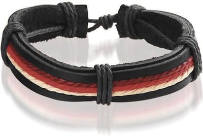 Montebello Armband Acis Red - Unisex - Leer - ∅20 - 23 cm