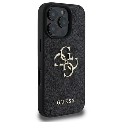 Guess 4G Metal Logo Backcover voor de Apple iPhone 16 Pro Max - Zwart