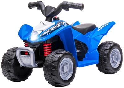 Elektrische Kinderquad - Voertuig met 4 Wielen - 6V - tot 2,8 km/u - Kinderen 1,5-3 jaar - Brede Banden & Antislip Handgrepen - Claxon & LED-koplampen - Kindervoertuig - Accuvoertuigen - Blauw