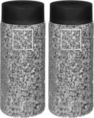 Atmosphera decoratie/hobby steentjes - 2x - grijs - 750 gram - Aquarium en vazen vulling - steen korrels