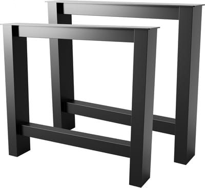 MetaloPro Tafelpoten Etamin Lite Extreme A - 2x Zwarte Robuuste Metalen Poten In A-Rechthoekige Vorm Voor Moderne Eet-, Werk- En Vergadertafels