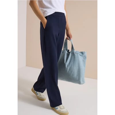 Broek met High Waist en rechte pijpen in een Loose Fit-pasvorm