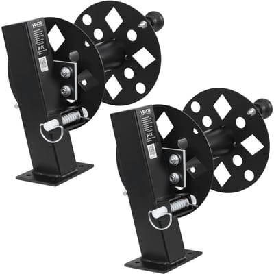 2 STuks Heavy Duty Las kabelhaspels, Las kabelgeleidingshaspels voor 45,7m (50 mm²) & 38m (70 mm²) Kabel, Staal met Poedercoating op Spoel met Vergrendelingspen voor