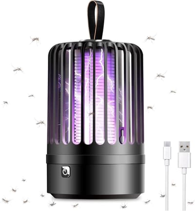 Muggenlamp - muggenlamp voor binnen - muggenlamp buiten - elektrische muggenlamp - muggen - USB oplaadbare vliegenlamp - draagbare muggenlamp met nachtlampje - 360° aantrekking vliegende insecten - voor binnen en buiten kamperen