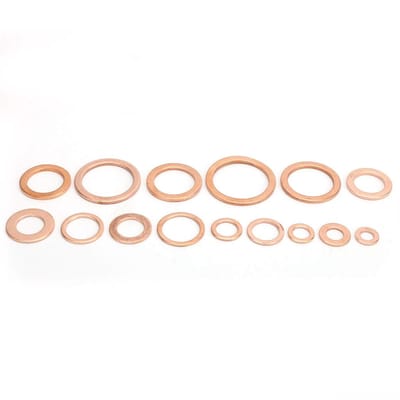 Dailygoods - Afdichtringen - 150 stuks - Hoogwaardige afdichting - Rode kleur - Platte sluitringen - Ideaal voor industrie en klussen - M5 tot M22