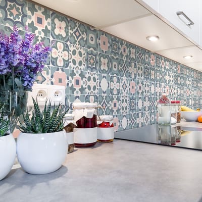 Zelfklevende tegelmuurstickers voor keuken en badkamer - 30 Hernano Azulejos tegelstickers - 30 stickers 20x20cm