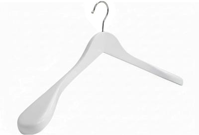 20x Kledinghanger hout 45 cm met brede schouders wit