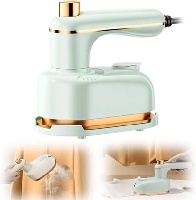 Draagbare stoomstrijkijzer, vacuümstomer voor kleding. Snelle opwarming in 5 seconden. Stomend strijken. Upgrade mini-strijkijzer voor studentenhuis. Mini-strijkijzer voor op reis. (Groen)