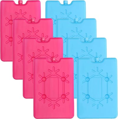 Voordeelset van 8x koelelementen blauw/roze 200 ML en 11 x 16 cm - Voor koeltassen en koelboxen