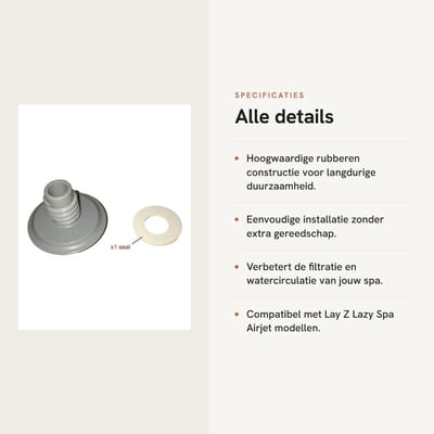 Dailygoods- Filter Housing - Hoge prestaties rubber - Afdichtingsring - Duurzame OEM-vervanging - Klem Seal - Geschikt voor Lay Z Lazy Spa Airjet - 1 stuk witte zegel - Afdichtring