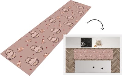 Keukenloper - Loper keuken - Dieren - Kinderen - Patronen - 200x50 cm - Keukenloper vinyl