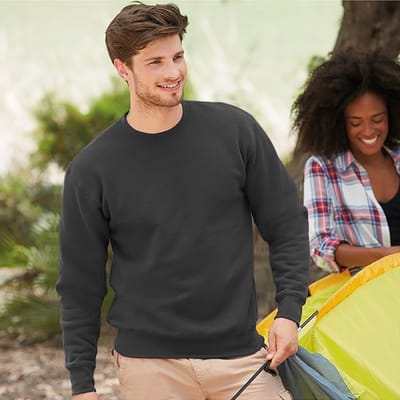 Fruit Of The Loom Unisex Premium 70/30 set-in sweater (Charcoal)