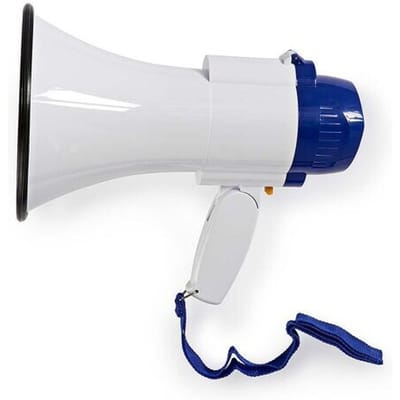 Nedis Megafoon - 115 dB - 250 m Bereik - Sirene - Opnamefunctie - Blauw / Wit