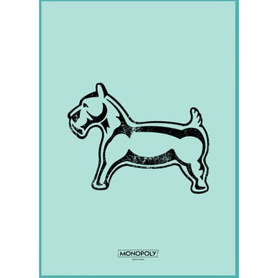 Monopoly Dog Letterpress Art Print - A4