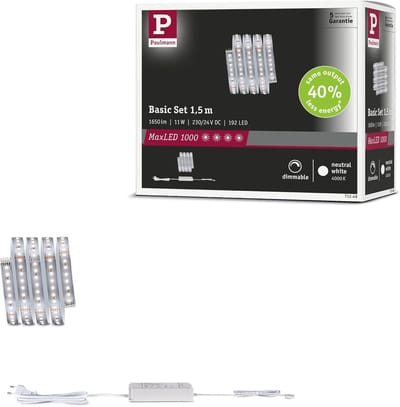 ' Paulmann 71248 MaxLED 1000 LED-strip neutraal wit basisset 1,5 m 11 W 1100 lm/m 128 LED's/m 4000K 30 VA'