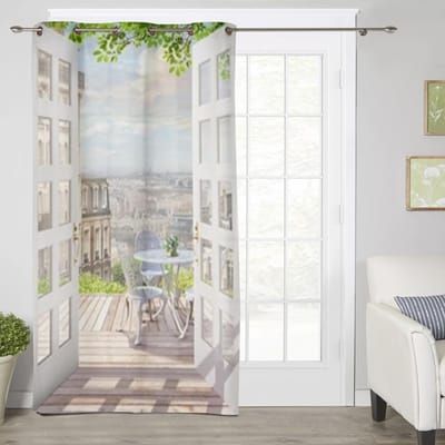 Winter Thema Bos Raamgordijn Slaapkamer Woonkamer Raamgordijnen Keuken Decoratie Jaloezieën Gordijn 135W x 60H(cm) x1