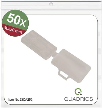Quadrios 23CA252 23CA252 Kabelmarkeringdrager Montagemethode: Kabelbinder Markeringsvlak: 18 x 30 mm Transparant Aantal