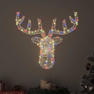 vidaXL - Hertenkop - 140 - LED's - kleurrijk - 68 - x - 36,5 - x - 62,5 - cm - Acryl