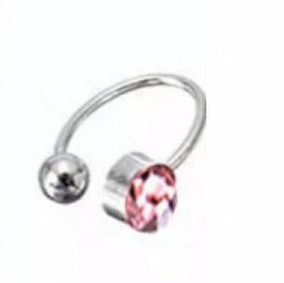 Earcuff - zilverkleurig - met lichtroze steentje - geen gaatje - Charme Bijoux