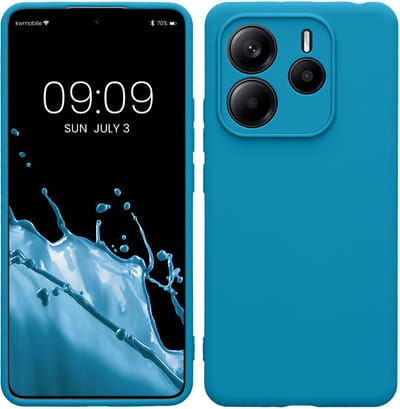 kwmobile telefoonhoesje geschikt voor Xiaomi Redmi Note 14 5G - Hoesje voor smartphone - Precisie camera uitsnede - In Caribisch blauw