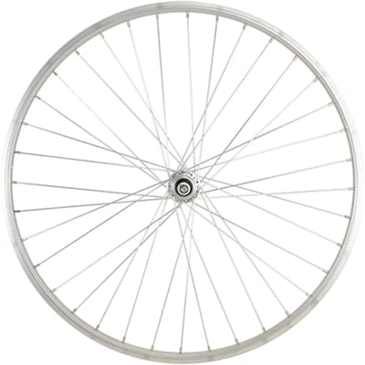 Achterwiel van de fiets met vol asmoer en vast te zetten aluminium velg Velox 650 X 30A