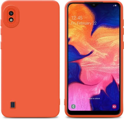 Cadorabo Hoesje geschikt voor Samsung Galaxy A10 in FLUID ORANJE - Beschermhoes gemaakt van flexibel TPU silicone Cover Fluid Case