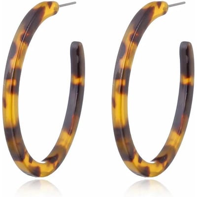 Vintage Luipaard Ronde Acetaat Plaat Hoop Oorbellen Voor vrouwen Grote Minimalistische Cirkel Acryl Oorbellen Nieuwe Boho Sieraden gray