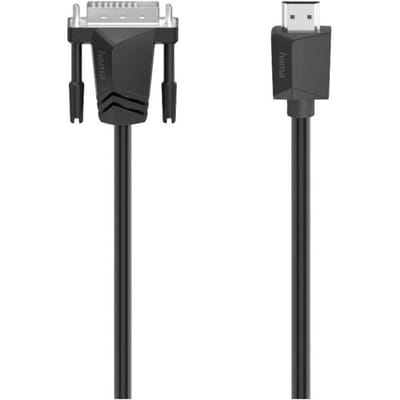 Hama 00200716 DVI-kabel DVI Adapterkabel DVI-D 24+1-polige stekker, HDMI-A-stekker 3 m Zwart 4K UHD