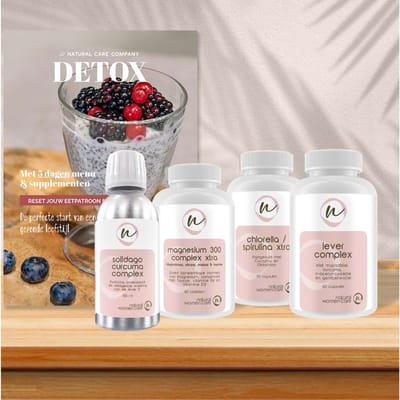 Detox Niveau 1 - Natural Women Care - lichte ontgifting - Meer energie, minder kilo’s, start gezonde leefstijl - Glossy met informatie, uitleg en compleet menu, aangevuld met de juiste supplementen
