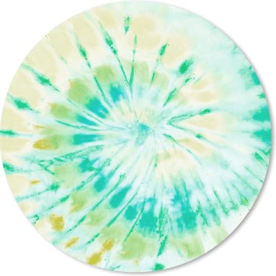 Muismat rond 20x20 cm - Mousepad Tie dye - Spiraal - Geel - Ronde muismatten