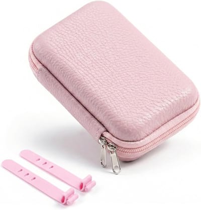 Draagbare Waterdichte Oplader Organizer met Impactbescherming voor Elektronische Accessoires, Ideaal voor Reis en USB-kabels (Roze)